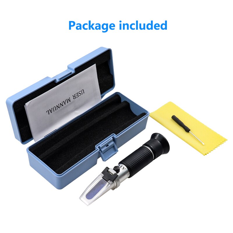 Refraktometer öl refraktometer brix 0-32% 1.000-1 .120 socker vört atc handhållet verktyg hydrometer socker meter refraktometer verktyg