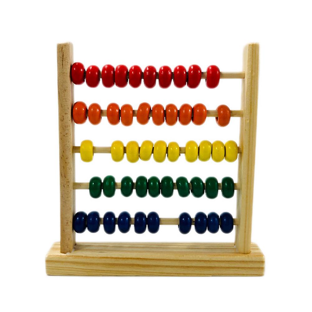 Kids 5-Rij Houten Kralen Abacus Tellen Frame Wiskunde Leren Educatief Puzzel Speelgoed