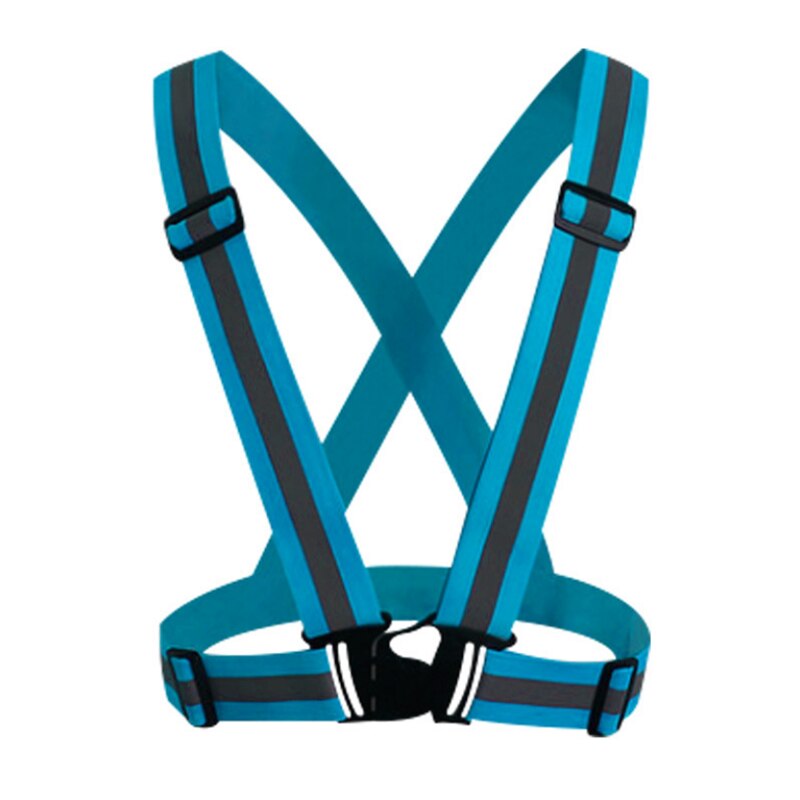 Reflective harness night cycling reflective clothing,adjustable reflective vest reflective elastic band bicycle riding equipment: Light Blue