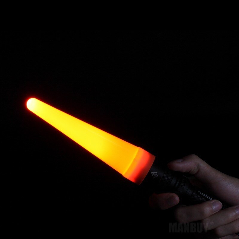 NITECORE-difusor de luz LED, punta de cono de varita de tráfico roja, adecuado para 4 linternas con cabeza ntw25.4 mm NTW32 NTW34mm NTW40mm