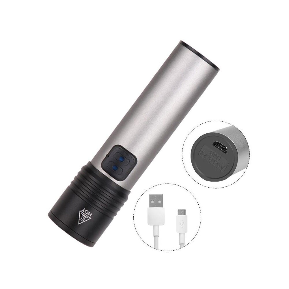 LED USB Refillable Torch Laptop T6 Lantern Outdoor Camp ALH 1248 Flashlight