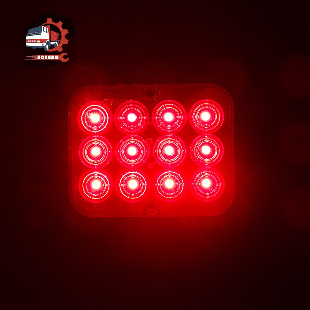 AOHEWEI – feux antibrouillard étanches pour remorque, pour camion, bateau, caravane, feux arrière, lanterne d&#39;avertissement de sécurité, 12 puces LED, 1 paire