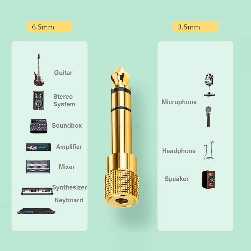 10 stk. hifi 1/4- tommers 6.35mm -hann  to 3.5mm - 3.5 6.35 to