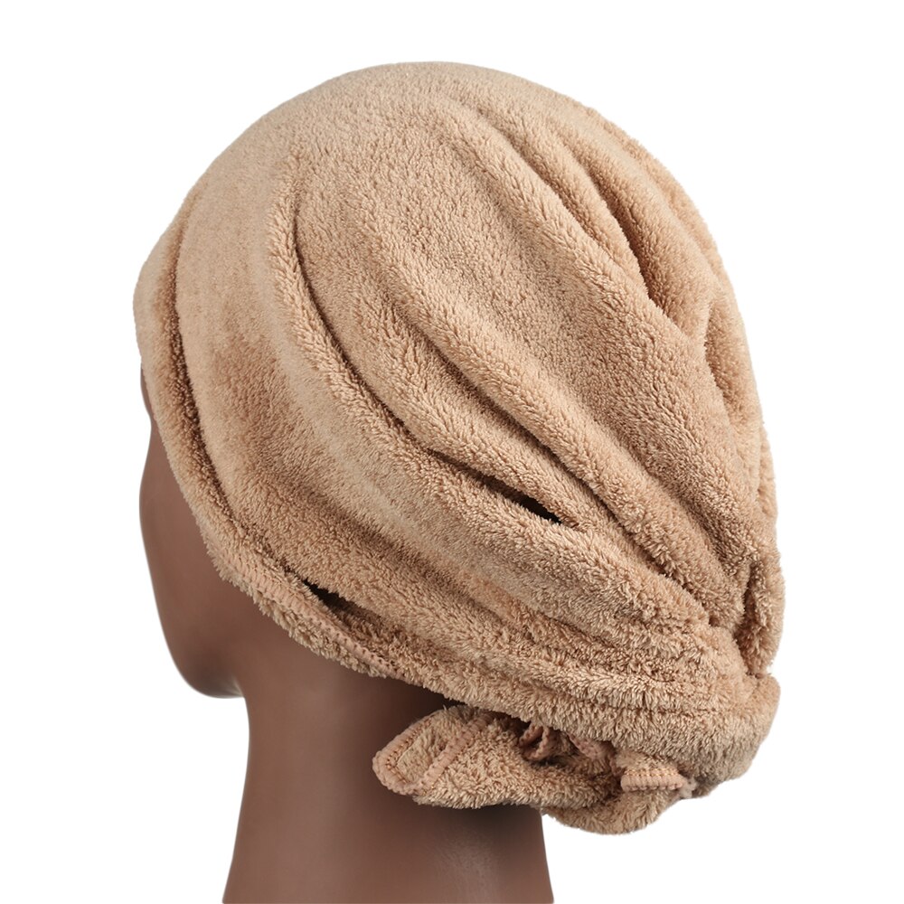 Serviette de nettoyage de cheveux de lavage à séchage rapide de serviette de cheveux de microfibre de serviette de séchage rapide d'ouatine de corail pour sécher les cheveux bouclés, longs et épais
