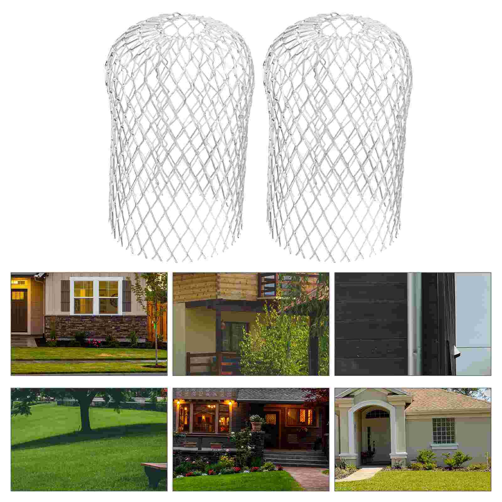2pcs Gutter Guard Strainer Mesh Gutter Downspout Guard Leaf and Rain Filter