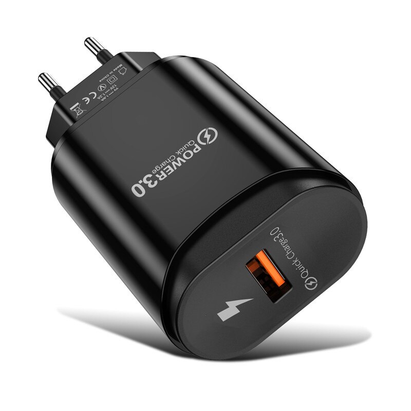 3A USB Ladegerät Schnell Ladung 3,0 Für iPhone 12 Pro Für Samsung Xiaomi EU/UNS Wand Handy Ladegerät adapter QC 3,0 Schnelle Lade: Black EU