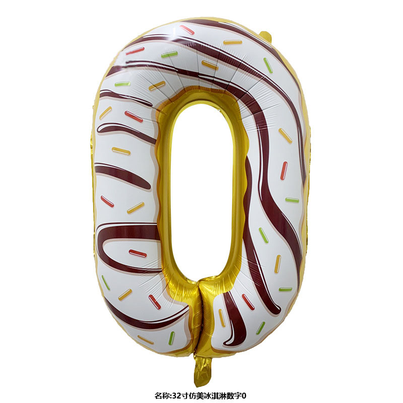 32 Inch Doughnut Number Balloons Digit Helium Balloon Birthday Party Wedding Anniversary Decorations Figure Ballon: Laser