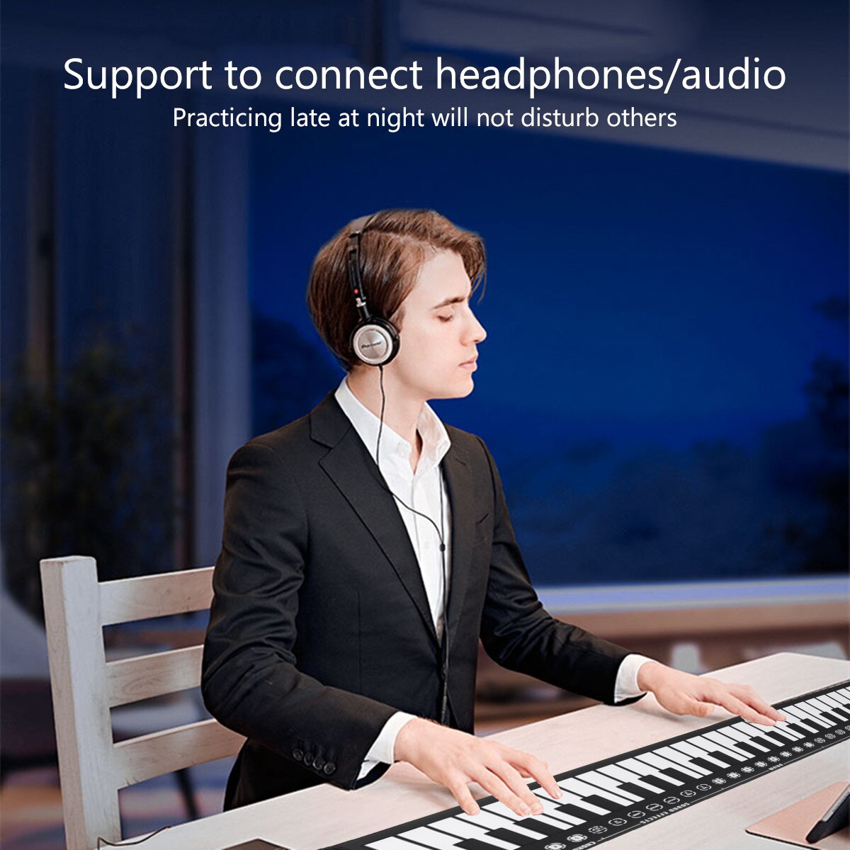 Portable 49-Key Roll Up Piano Flexible Silicone Digital Keyboard Piano USB Electronic Keyboard Piano With Speaker Music Keyboard