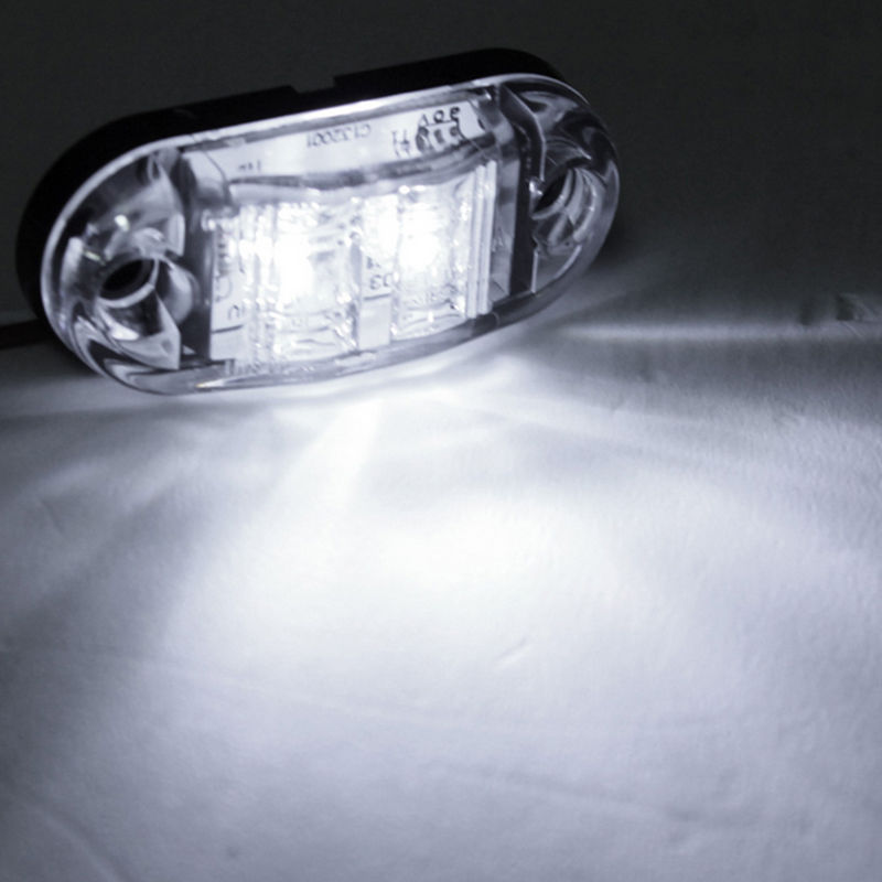 LED Clearance Trailer Caravan 12V 2pcs White Side Marker Lights Set Waterproof 0.5W Plastic super Lamp Durable