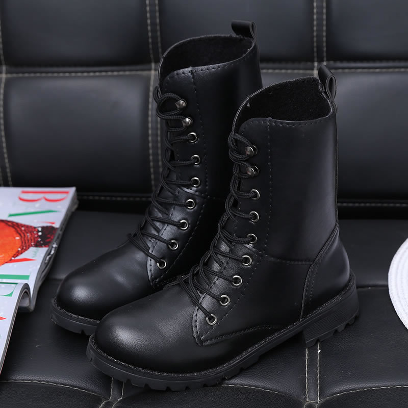 Nowe klamry zimowe buty motocyklowe damskie brytyjskie botki s Gothic Punk na niskim obcasie botki damskie buty Plus Size889
