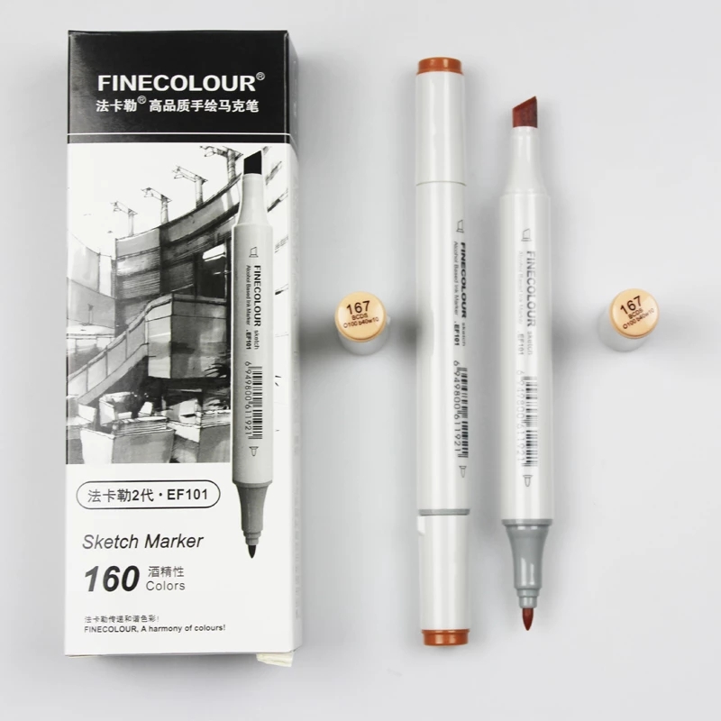Finecolour Markers Brown And Blue Color Double-Ended Art Marker Artist Sketch Drawing Marker Pen