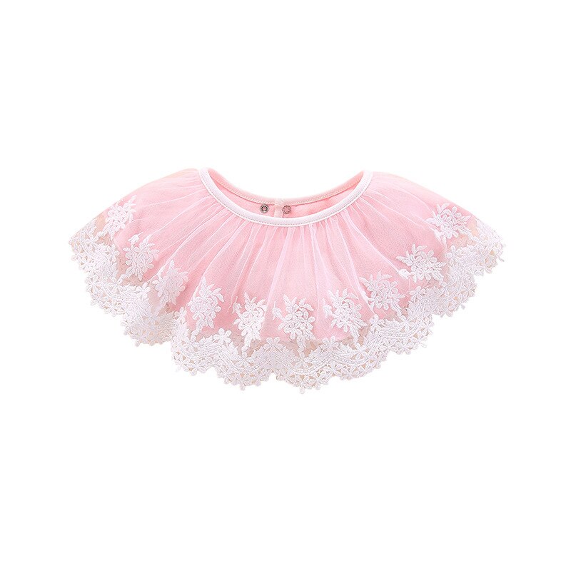 Katoenen Kant Bib Mode Wilde Baby Meisjes Effen Kleur Roze Wit Levert Babyproducten Katoen Bandana Speeksel Handdoek