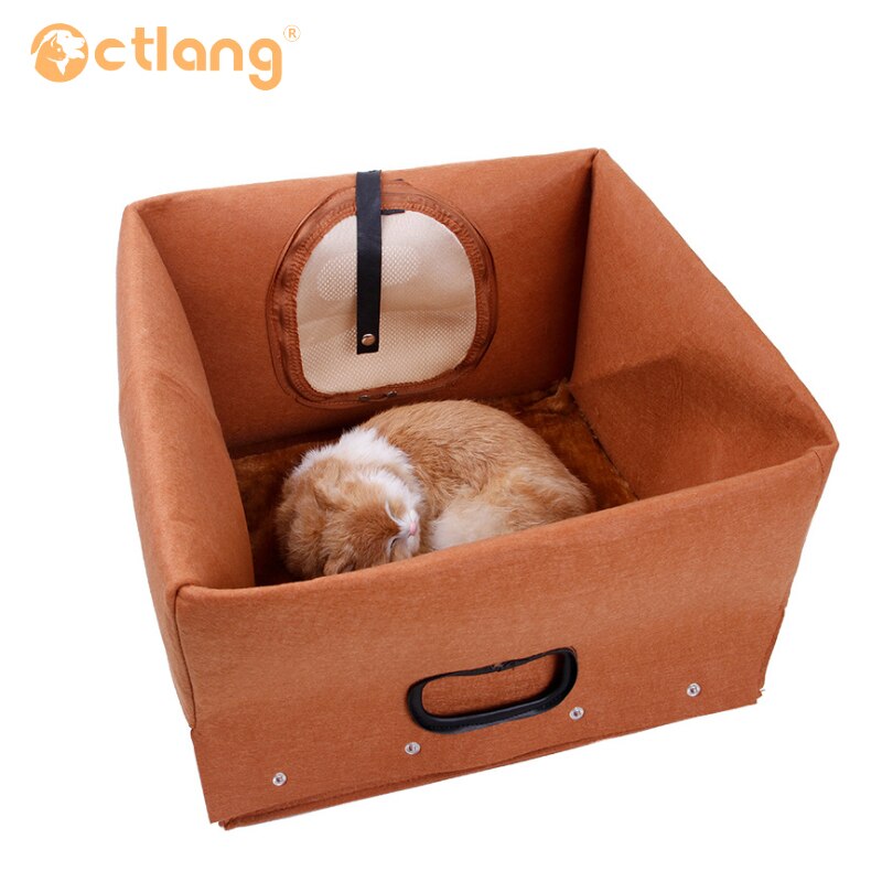 Botique-Pet Cat Carrier, Folding Portable Wool Felt Cave Bed Travel Bag For Cat Puppy 3 In 1 Multifunctional Nest Felt Walking