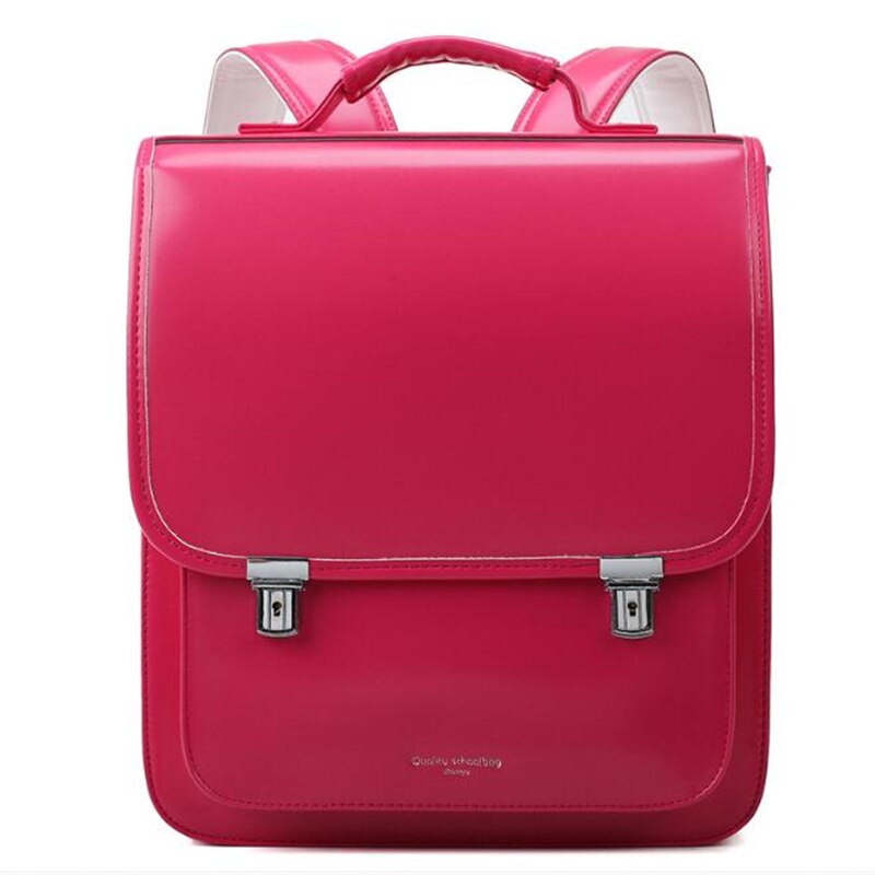 Japan Stijl Kinderen Schooltas Voor Kid Orthopedische Rugzak Scholieren Bookbags Pu Lederen Randoseru Baby Tassen: rose