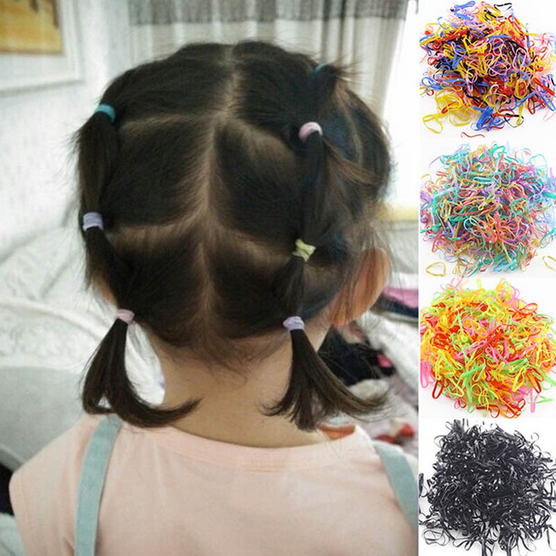 4000pcs BIG Hair bands high elastic hair one-time small rubber band color elastic children