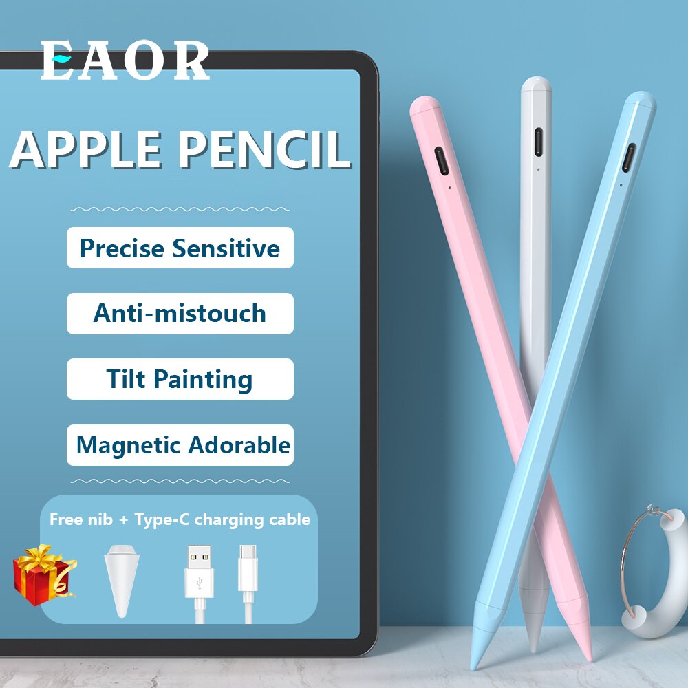 EAOR-Bolígrafo Stylus para tableta, para Apple iPad Pencil 1 2, iPad 7th 8th 10,2 Pro 11 12,9 10,9 Air4 3 Mini 5