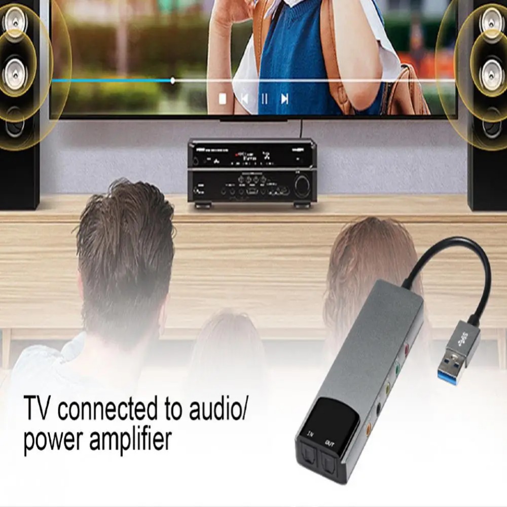Usb Sound Card High Usb Fiber Optic Spdif Sound Card for Computer External Multifunction Support Ac-3 Dts-compatible 5.1