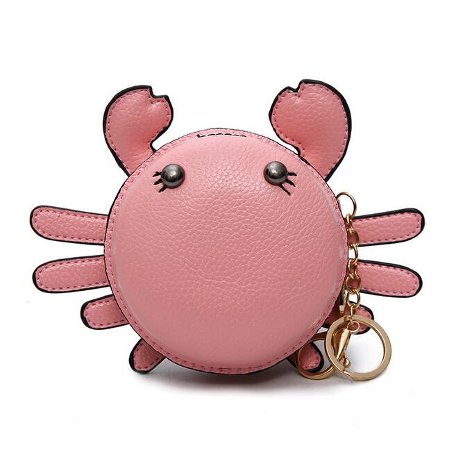 Mode persoonlijkheid vrouwelijke pakket PU leer Vrouwen tas Kleine krab mini sleutel geval Portemonnee Riem kleine tas: Roze