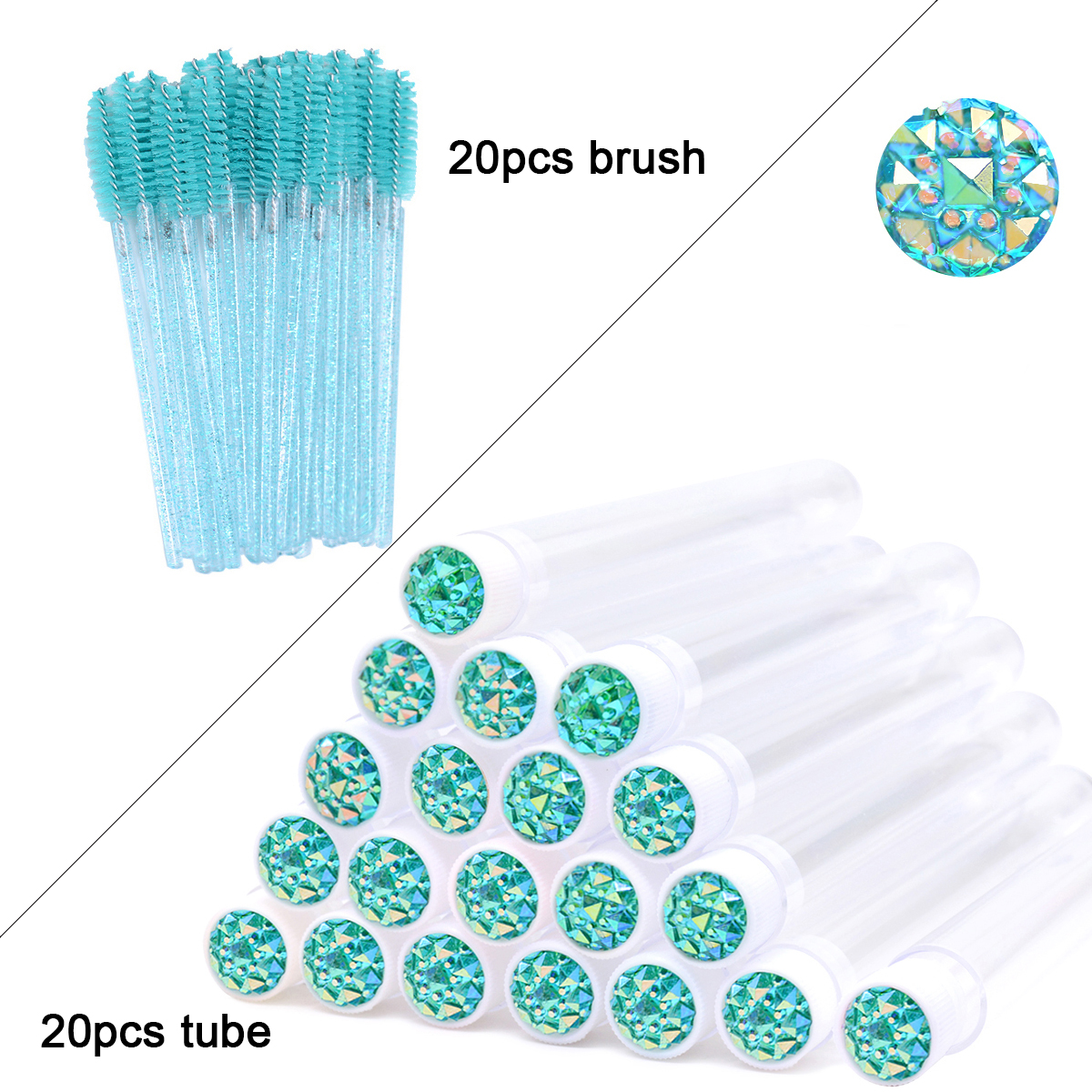 50/25Pcs Silicone Gel Eyelash Brushes Lash Extension Micro Mascara Wands Eyebrow Comb Spoolies Disposable Makeup Tool Applicator: 50pcs full green