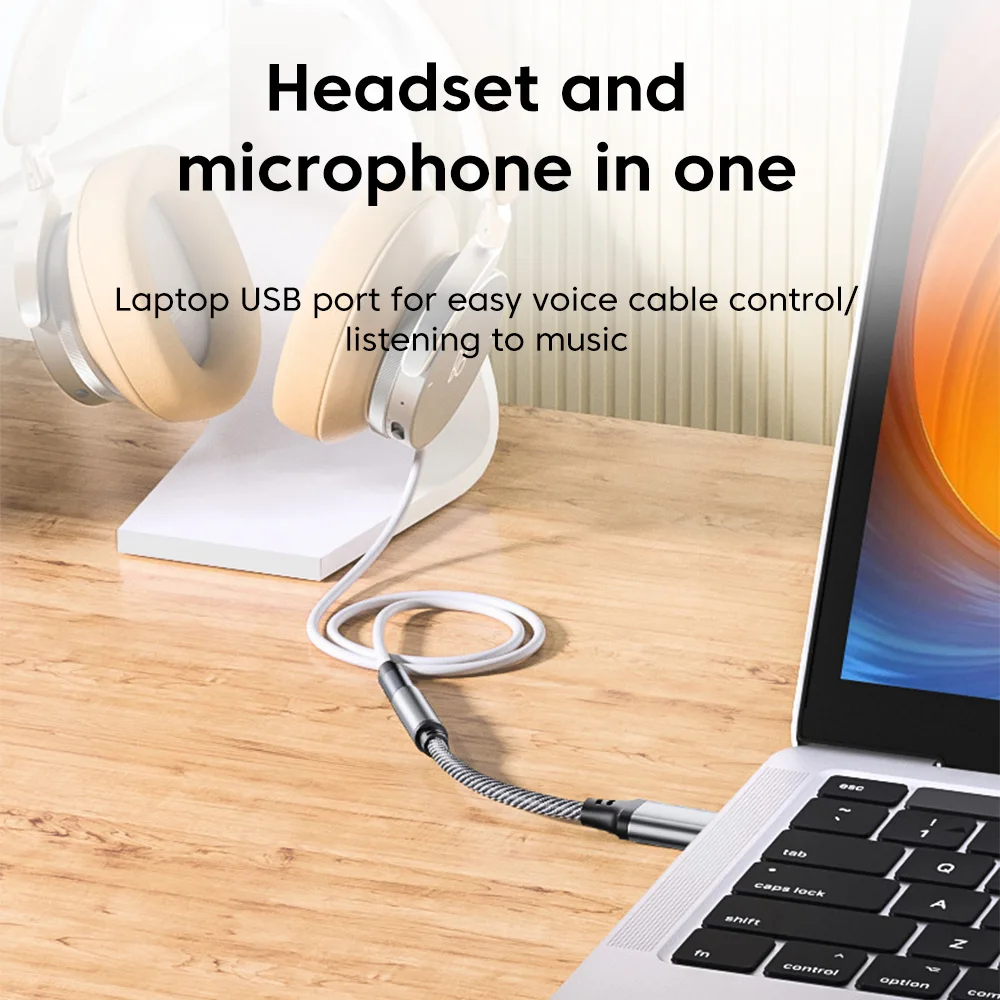 Usb Naar 3.5Mm Jack Audio Adapter Usb A Naar 3.5Mm Audio Kabel Usb Naar Audio Jack Adapter Koptelefoon Converter Voor Pc Laptop