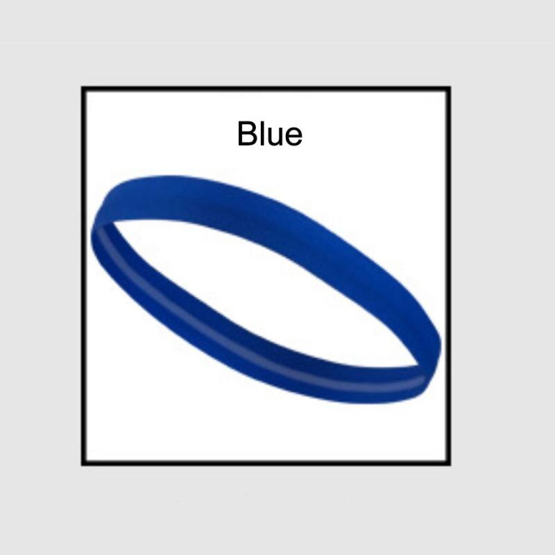 1 pz fasce per le donne calcio yoga fasce per capelli puri antiscivolo gomma elastica sottile sport fascia uomo accessori per capelli copricapo: blu