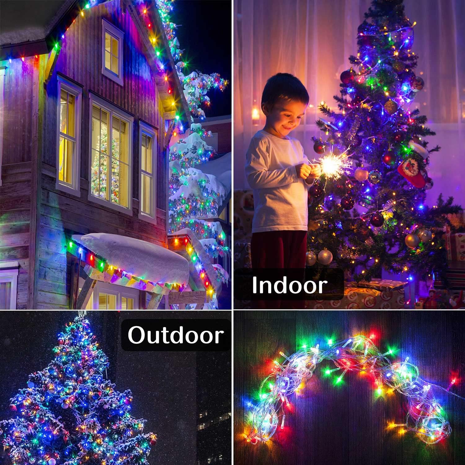 Guirnaldas de luces LED navideñas de 3-100M con batería/USB/enchufe, guirnalda de luces para interiores y exteriores para decoración de fiestas navideñas de árboles de boda