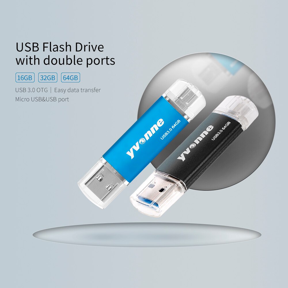 yvonne YT601-3l USB Flash Drive USB3.0 U Disk High Speed drive OTG Double Ports Multifunctiona USB Memory Stick for Phone/Laptop