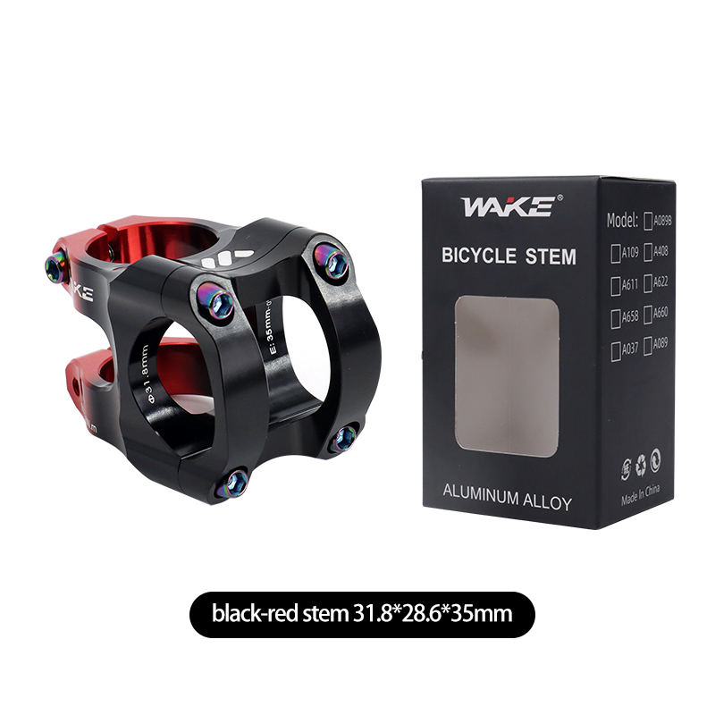 Wake Mtb Power Stem bicicleta de carretera puente de bicicleta de montaña potencia corta 31,8mm 35mm mesa de manillar de carretera vástago ajustable Riser ciclismo: Rojo