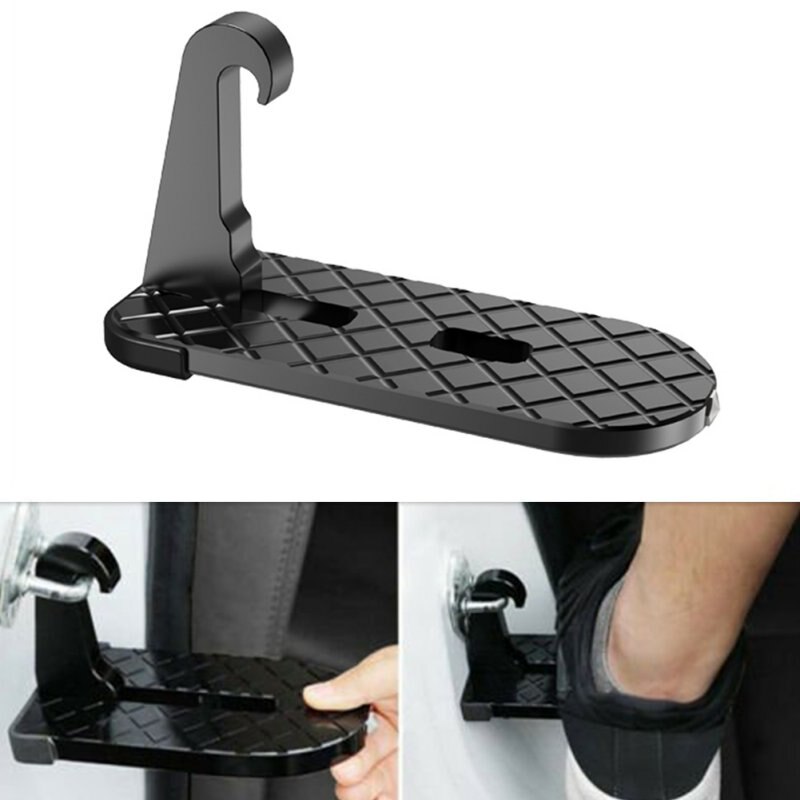 Mini Pedal Auxiliary Ladder Car Door Foldable Steps Safety Hammer For Roof Bracket Or Roof Cleaning Black