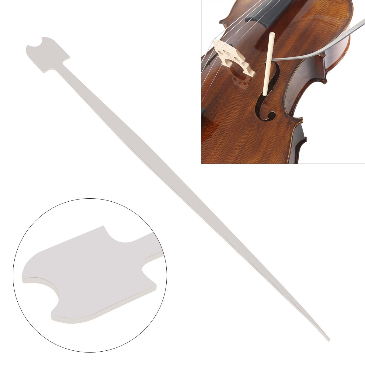 Zilver Kleur Flexibele Metalen Rvs Cello Stapelzetter Violoncello Kolom Haak Luthier Gauge Installeren Gereedschap