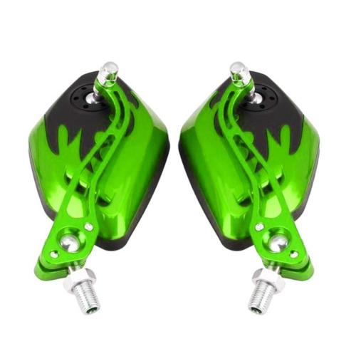 2Stck/einstellen 360 Grad Drehung Universal- Motorrad Rückspiegel Motorrad Rolle Rückansicht Seiten Zurück Spiegel 8 / 10mm: grün