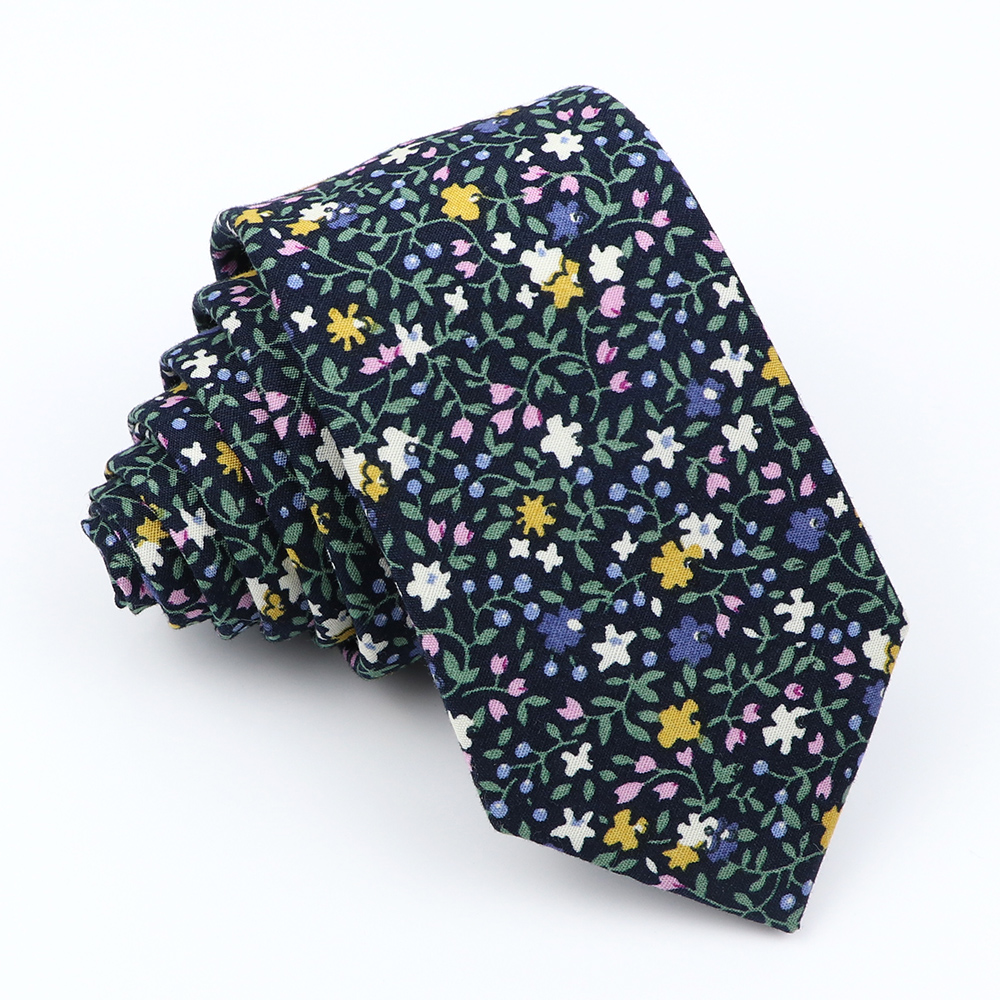Nueva corbata Floral de algodón para hombres y mujeres, corbata ajustada con estampado para boda, corbatas informales para hombre, trajes clásicos, corbata de flores: Verde esmeralda