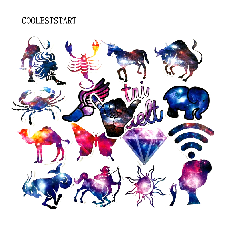 36Pcs Starry sky PVC Waterproof Wall Sticker on Laptop Luggage Skateboard Phone Motorcycle Refrigerator Stationery Stickers