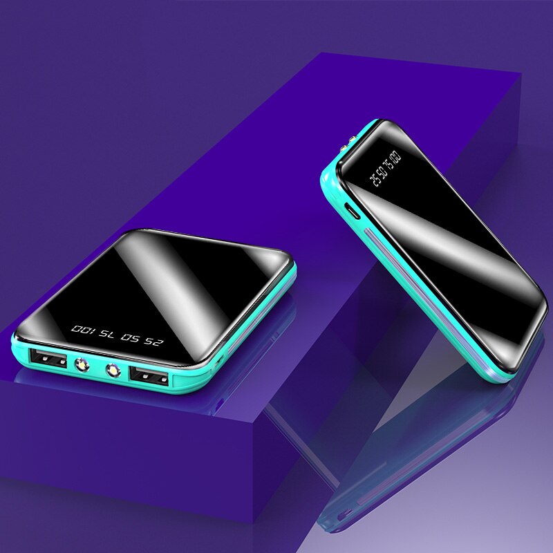 30000mAh Power Bank Große Kapazität Tragbare Mini USB Telefon Ladegerät Digital Display Im Freien Reise für Externe Batterie PoverBank: green