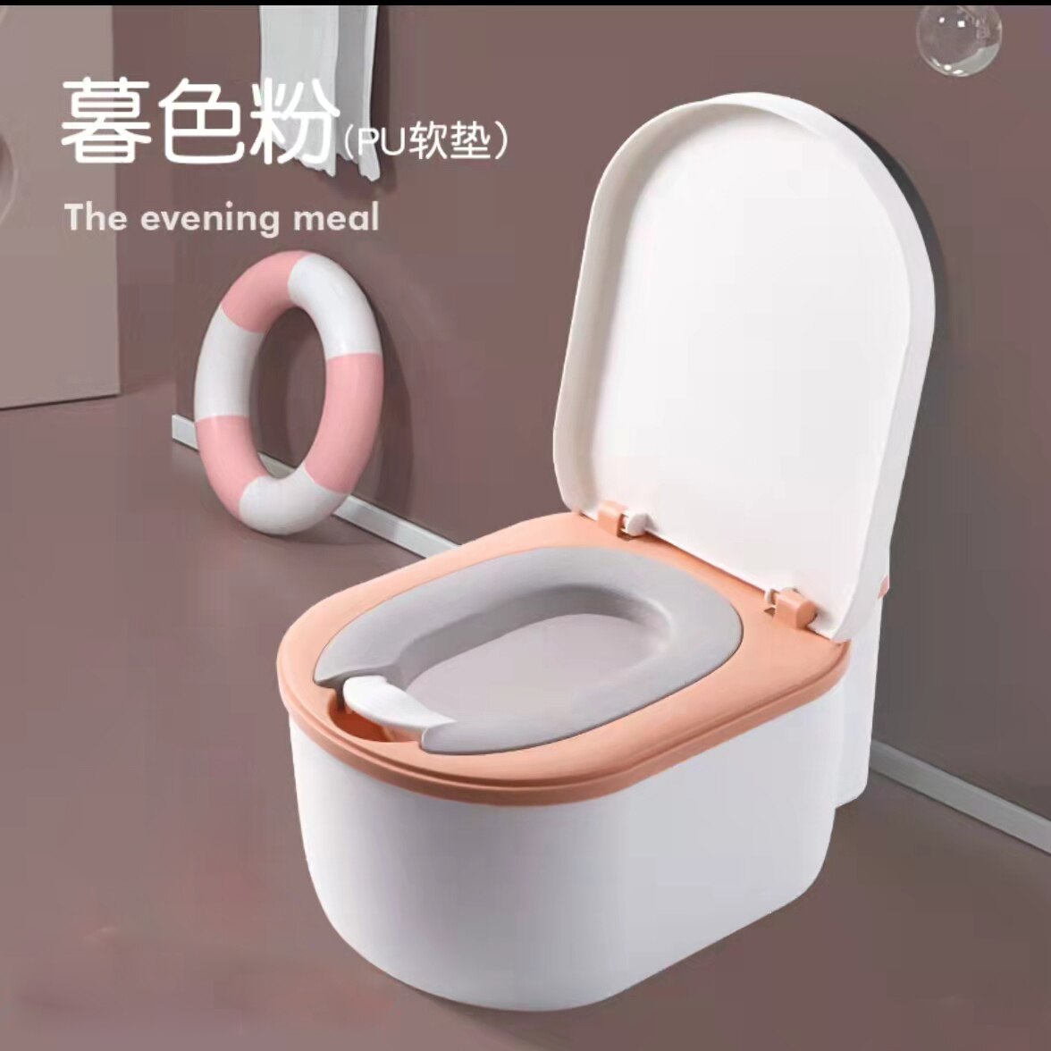 Pot de Simulation pour bébé | Siège de formation, des toilettes, sécurité Portable, siège de formation, pot pour enfant en bas âge, brosse de pot gratuit: PU pink
