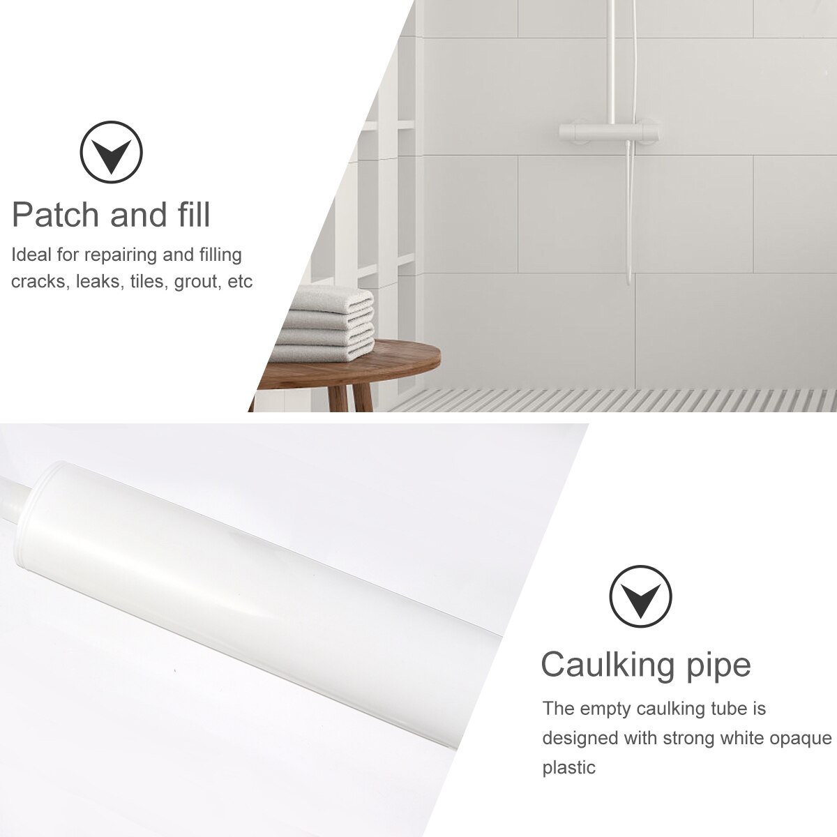 5 Pcs Empty Plastic Caulk Tubes Refillable Sealant Caulking Tube Home Supplies