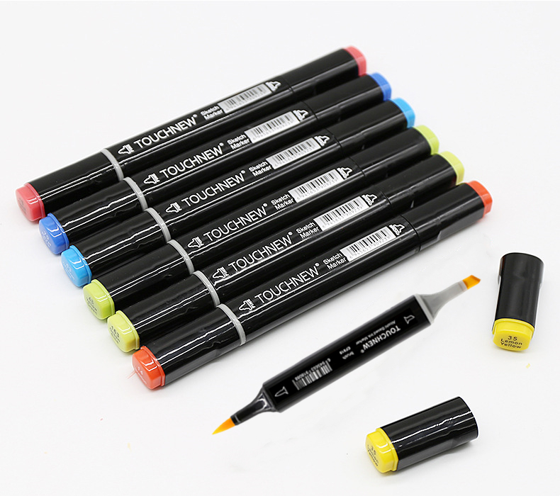 TOUCHNEW – marqueurs de teint à base d&#39;alcool, ensemble de marqueurs artistiques à Double pointe pour les enfants et les adultes, coloration, 36 couleurs de teint