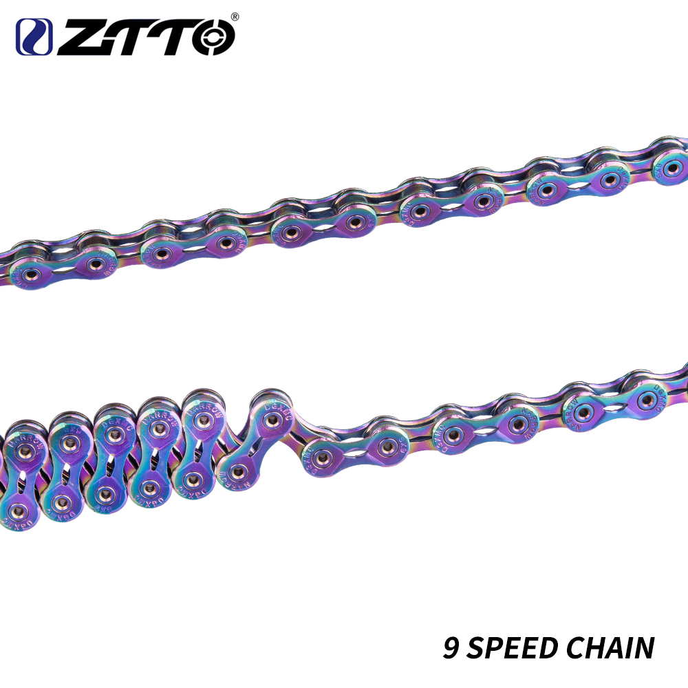 Ztto 9 S Grijs Goud Sl Slr Ketting 9 Speed Weg Mountainbike Fiets Power Lock 116 Links voor K7 Systeem: 9S Rainbow SLR Chain