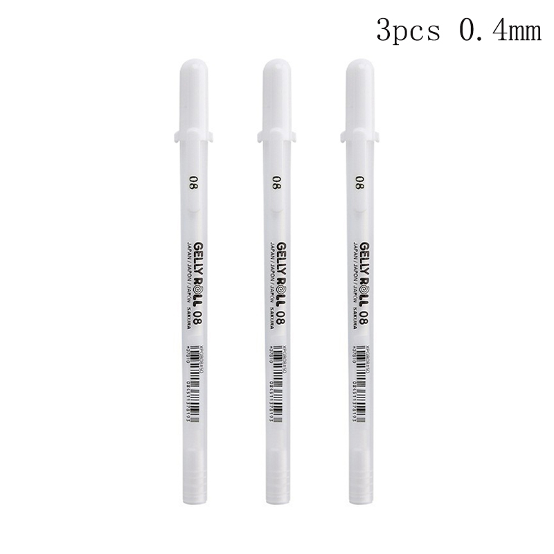 Penna gel bianca da 0,3/0,4/0,5 mm Penna Marke ad alta luminosità Penna per pittura artistica in cartone nero Penne a linea bianca Scrittura fluida: verde