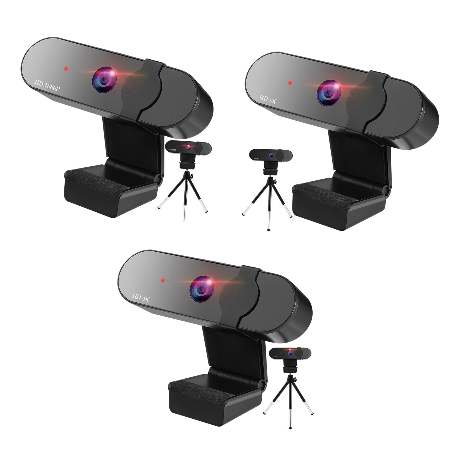 Business Webcam with Microphone &amp; Privacy Cover Computer Camera Auto-Focus for PC Monitor Laptop Livestream Conferencing