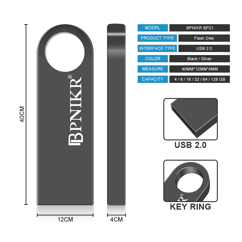 metall usb flash drive 64GB 32GB 16GB 8GB usb stick tragbare cle usb 128GB-stick USB-stick Speicher flash disk