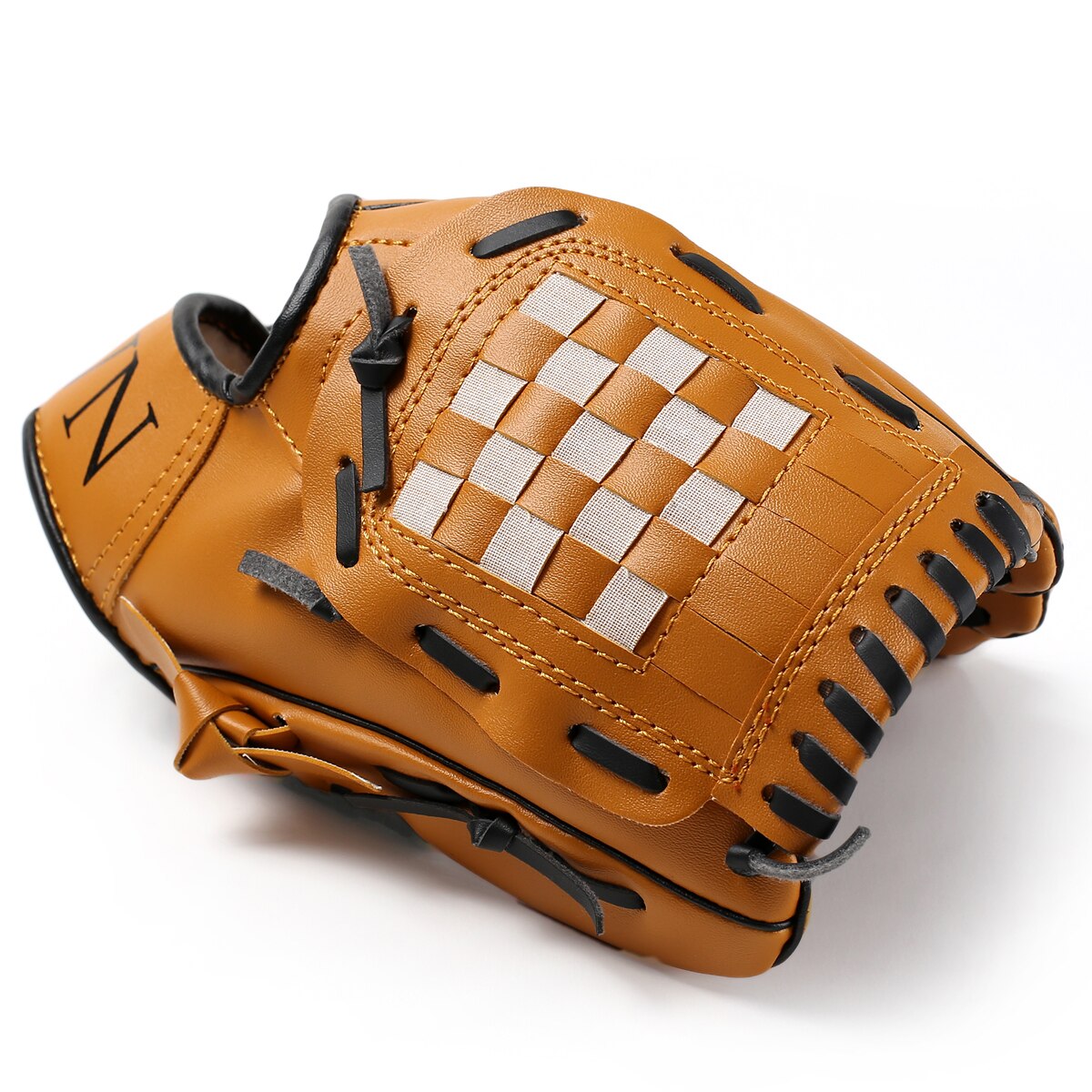 Batting Baseball Handschoen Lederen Linkerhand Kids Baseball Handschoen Lederen Batting Jeugd Softbal Guante De Beisbol Sportkleding BJ50ST: Chocolade / 12.5 inches