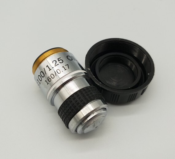 Best 100x Microscope achromatic Objective Lens 185mm biological 100x microscope objective lens