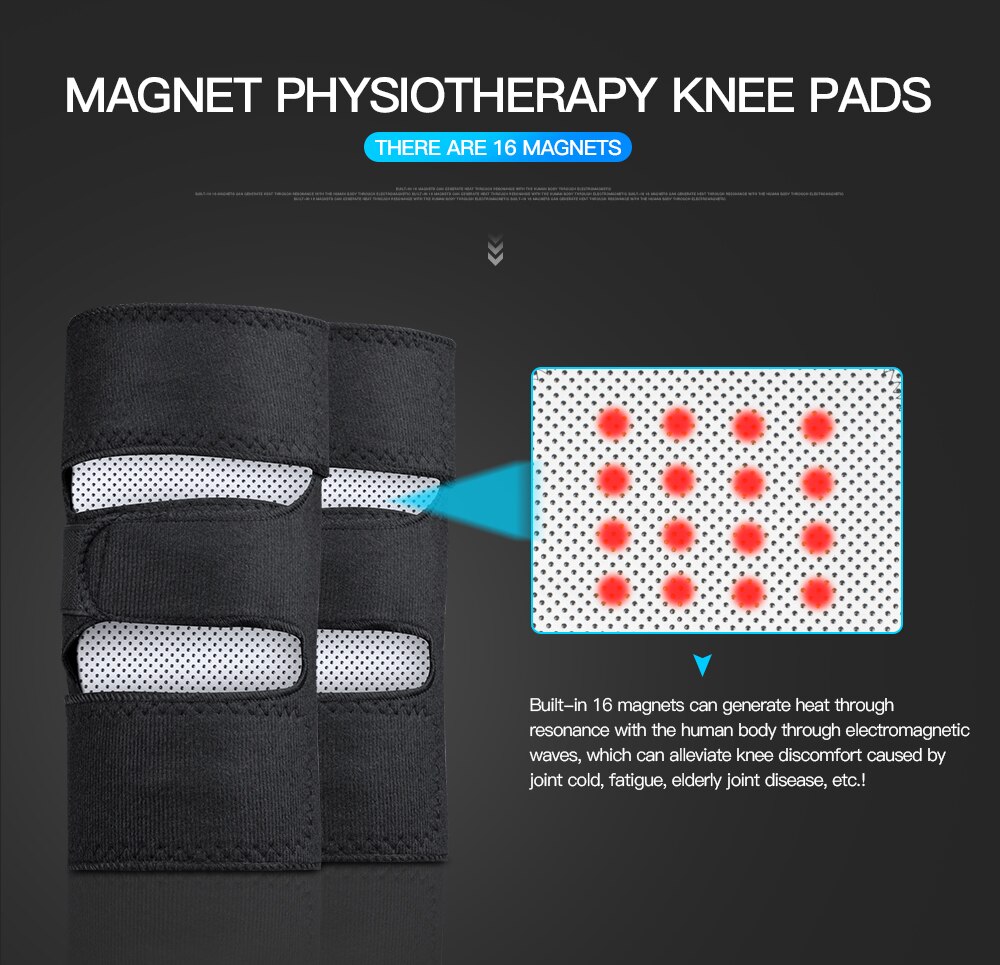 1 Pair Tourmaline Self Heating Knee Pads Magnetic Therapy Kneepad Pain Relief Arthritis Brace Support Patella Knee Sleeves Pads