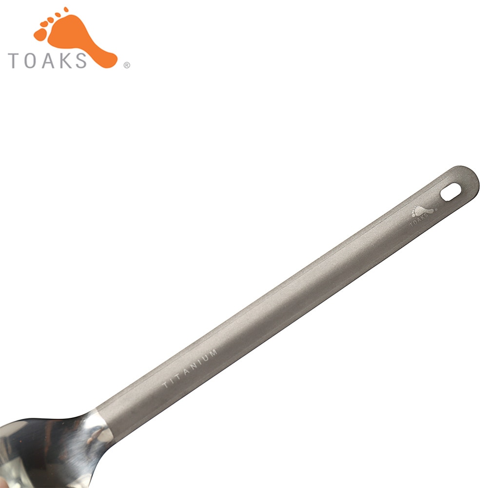 TOAKS SLV-14 Titanium Lange Handvat Spork met Gepolijst Kom Outdoor Picknick en Huishoudelijke Tweeërlei Gebruik Servies Lepel 220mm 19g