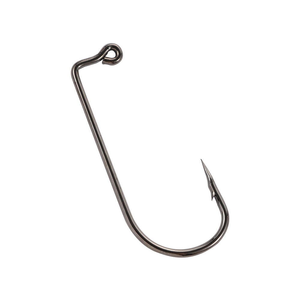 Hameçon de pêche à Angle droit en Nickel noir, hameçon à tige droite en acier à haute teneur en carbone, Jig à 90 degrés, liaison à la mouche, fil solide, 50 pièces/sac