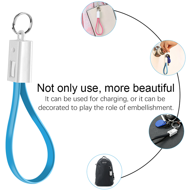 Keychain Micro USB Type C Cable Fast Charger Small Cable For iphone Sumsang Key Chain USBC Short Cabel Mini Cables East to Carry
