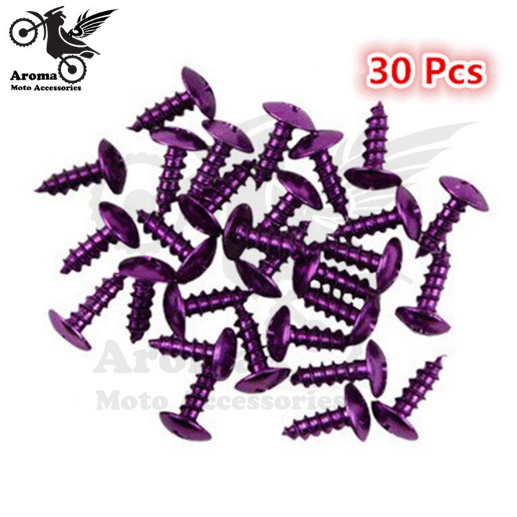 30pcs Modified screws refires motorbike multicolour screws moto Ornamental Mouldings motocross Accessories motorcycle tip screw