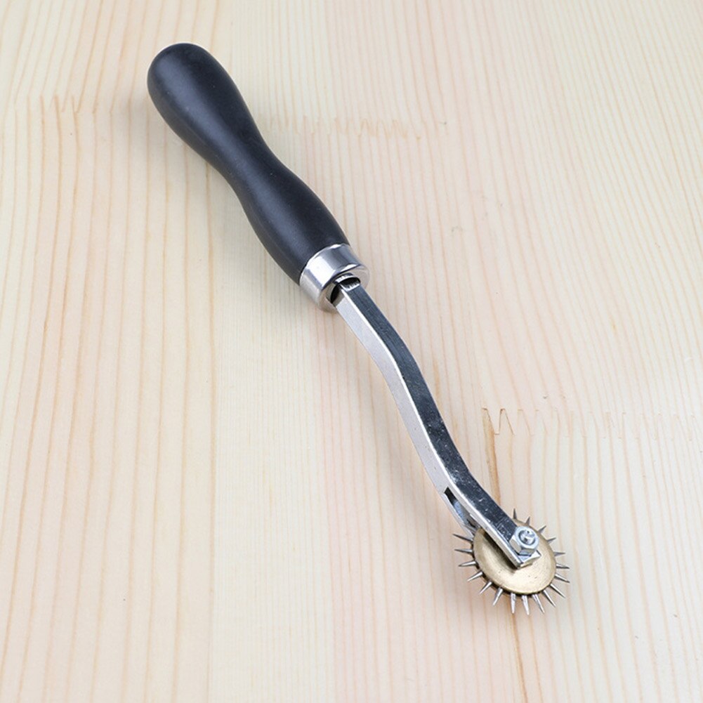 Leather Punching Tool Wooden Handle Scoring Tracing Wheel Tailor Roller Needle Scoring Tracing Wheel Retracing Device Scribing