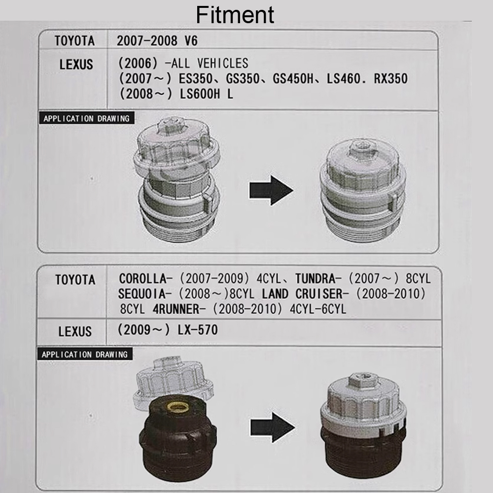 Chiave per filtro olio professionale in alluminio per tappo terminale auto per Toyota Prius Corolla Rav4 matrice Lexus Camry tundra siena Avalon